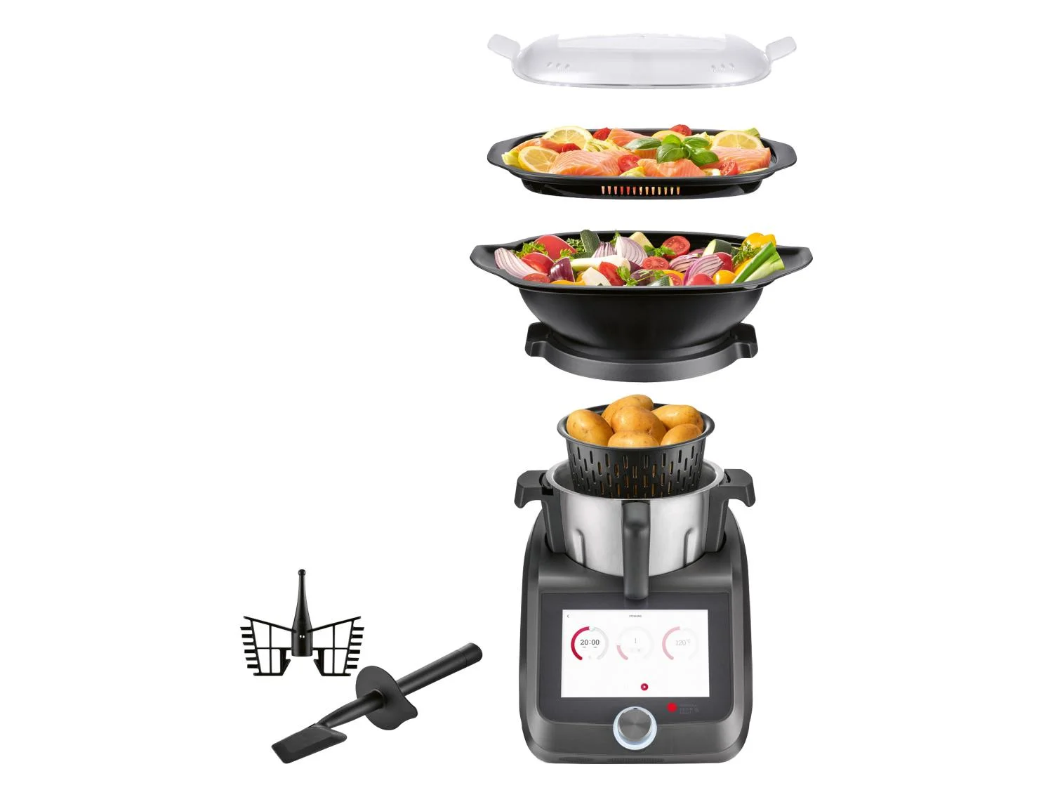 SILVERCREST® KITCHEN TOOLS Monsieur Cuisine Smart SKMS 1200 C1, Anthracite Mat