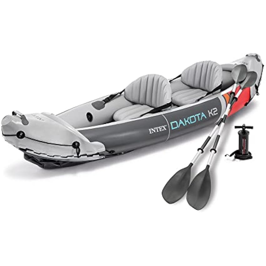 INTEX 2-Person Inflatable Kayak Set, Dakota K2 with 86in Oars and Pump