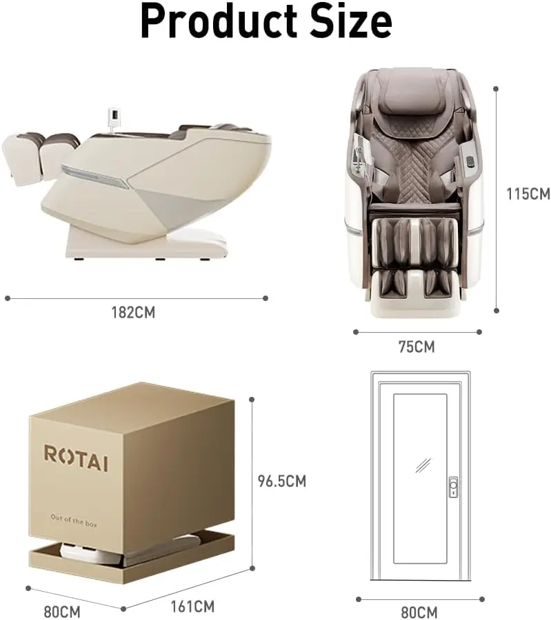 ROTAI Massage Chair. Full Body Zero Gravity SL Track Shiatsu Massage Chair with Heating. Bluetooth. Foot Roller. Calf Kneading Massage