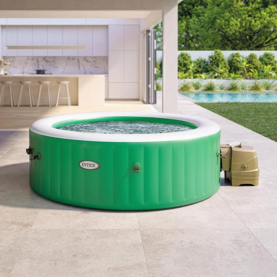 INTEX 28428EX Inflatable Spa. Beige. 4-8 People