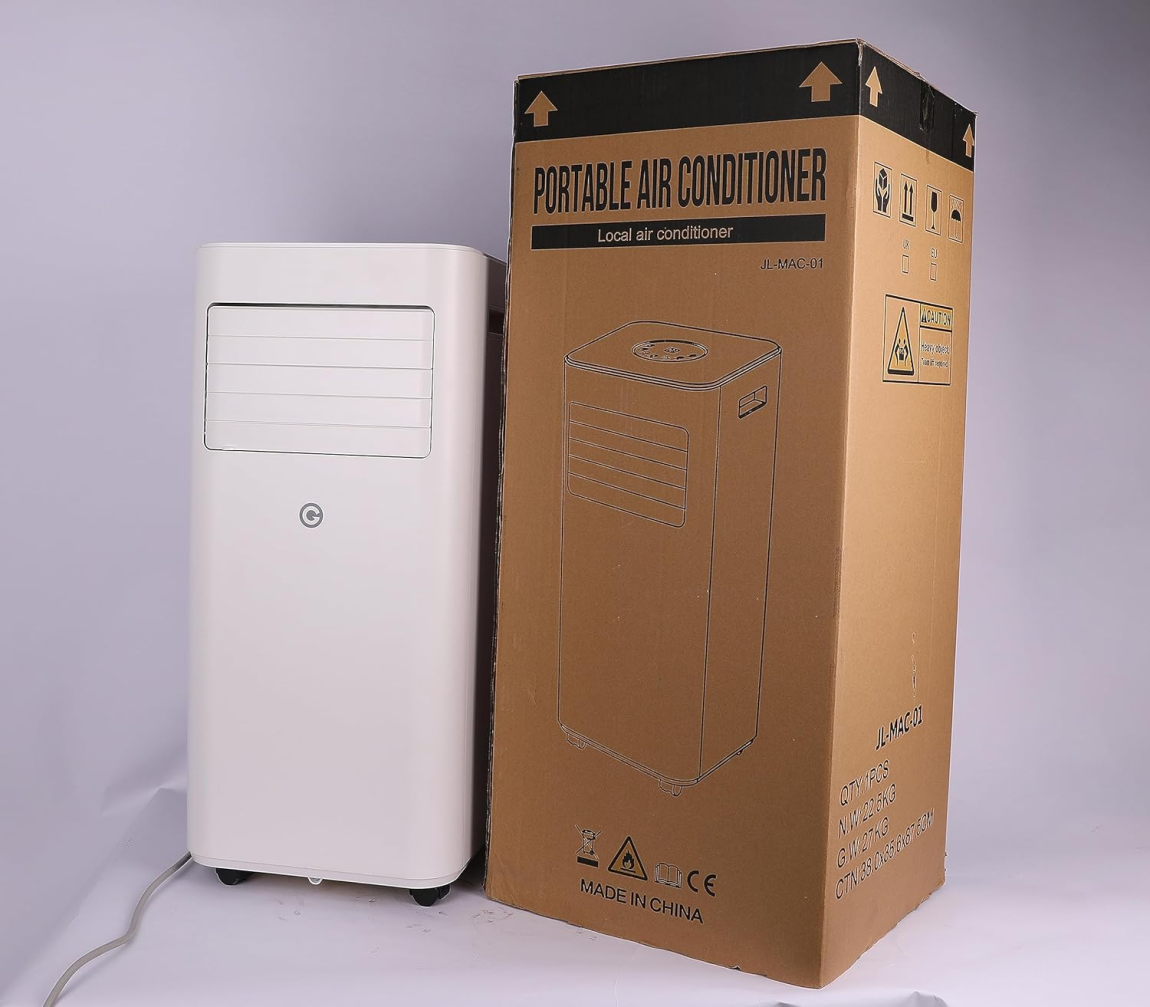 Air Conditioning Unit Portable Air Conditioner 9000 BTU 4-in-1 Dehumidifier, Cooling Fan with 2 Speeds, Digital Display & Remote Control, Window Kit, 24 Hour Timer for Room Up to 269sq.ft 1