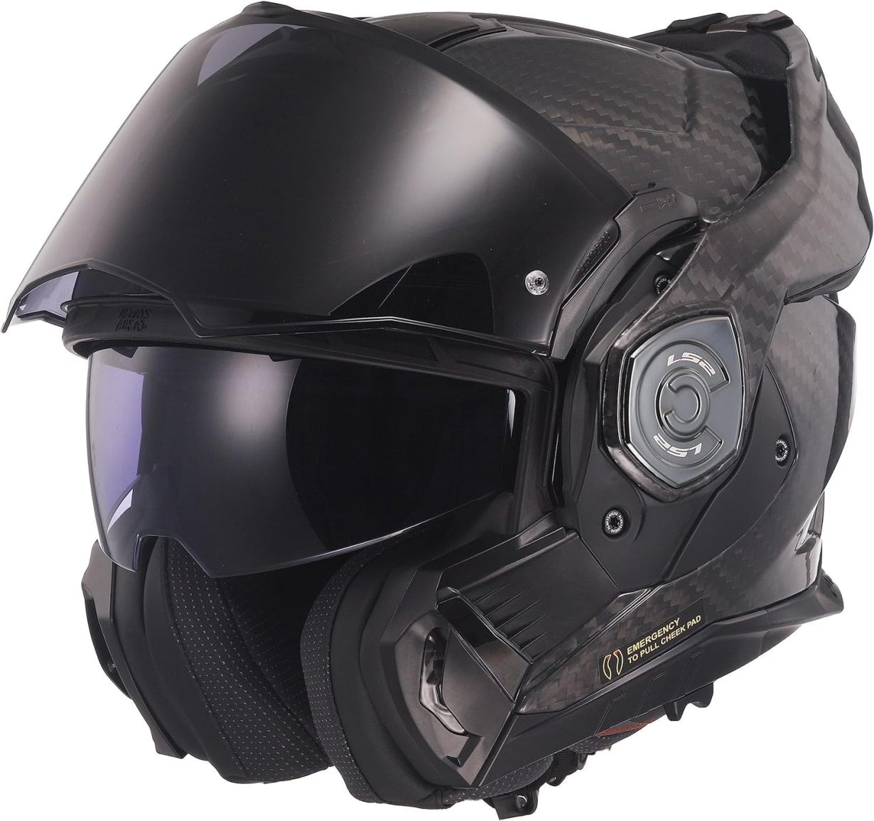 MODULAR MOTORCYCLE BLUETOOTH HELMET LS2 FF901 ADVANT X CARBON Flip Front Dual Visor Touring Motorbike Full Face Crash Helmet with Pre-Fitted LS2 4X Intercom