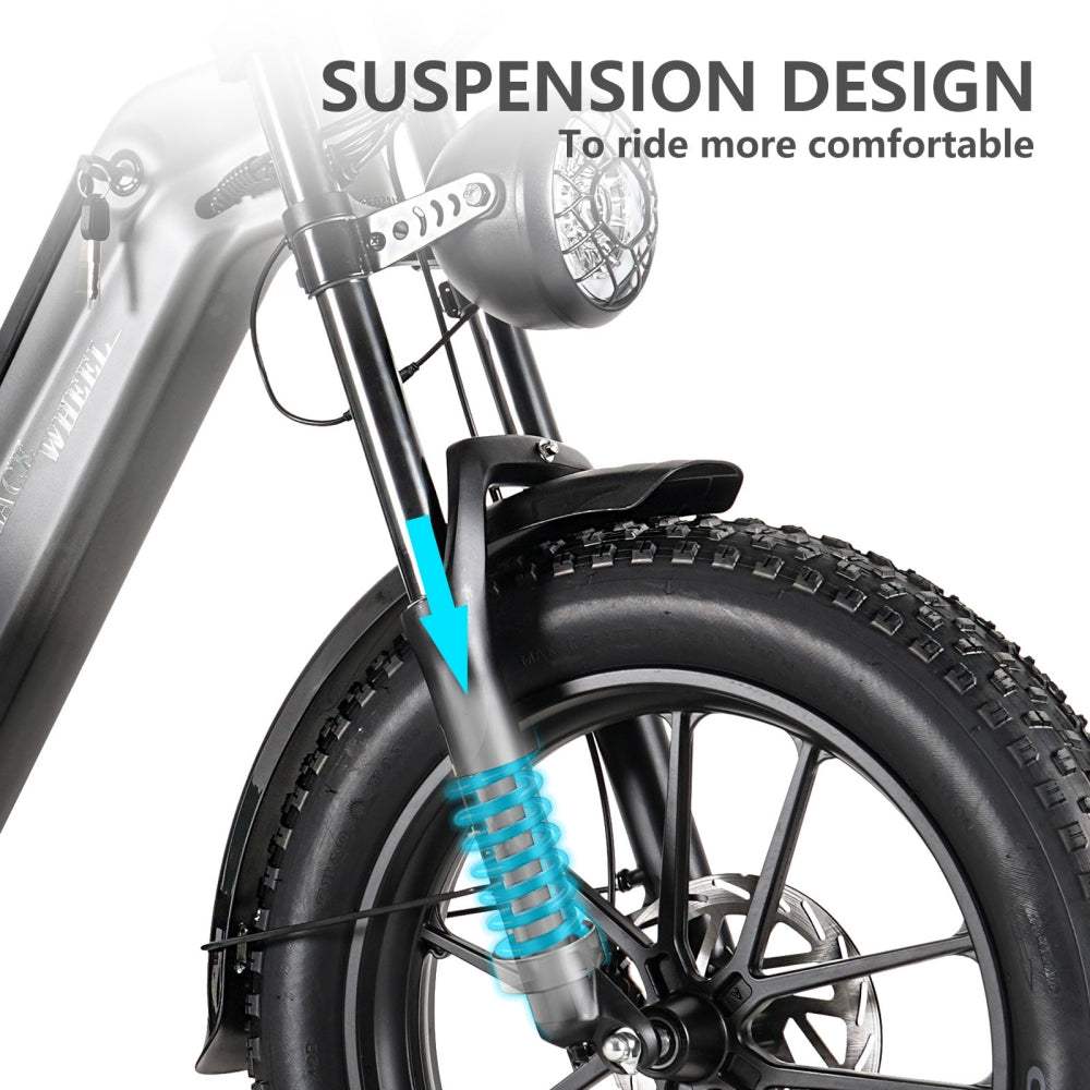 CMACEWHEEL V20 750W 20 Fat Bike 960Wh Full Suspension E-bike with Torque Sensor 48V 20Ah Battery