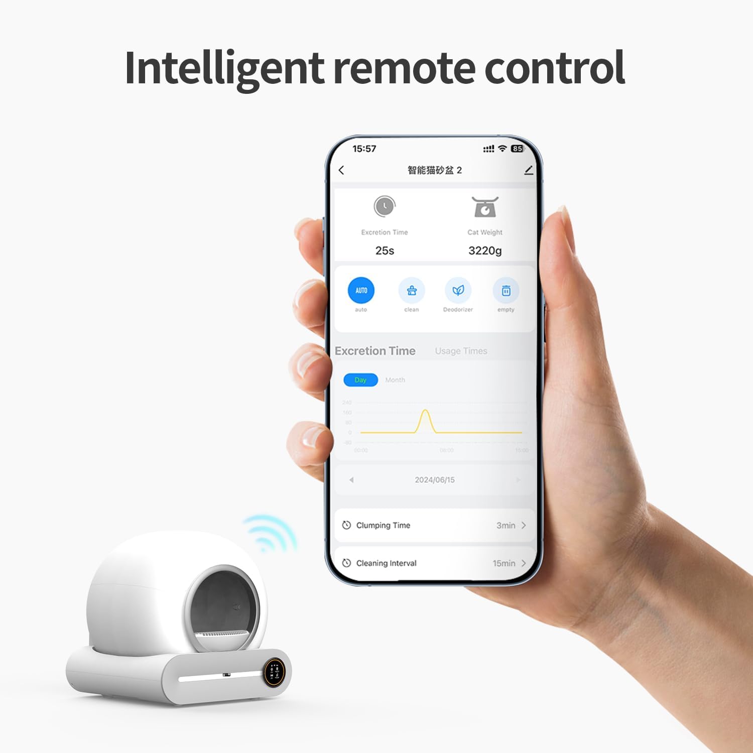 RMAN Self-Cleaning Cat Litter Box Electric with Waste Bag and Mat Large Capacity/App Control/Smart Health/Safe Alert/for Multiple Cats