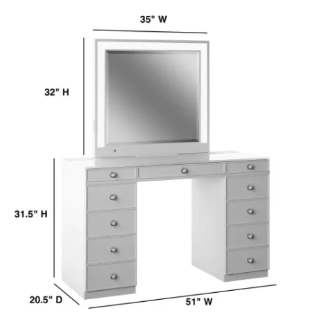 Tresanti Alexandra dressing table with LED lighted mirror