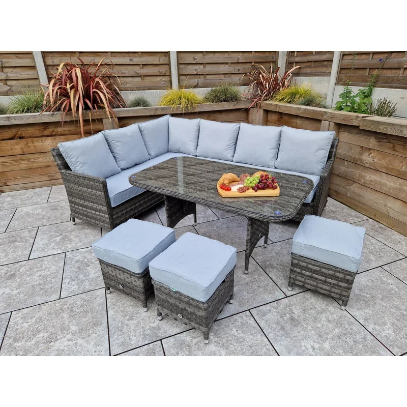Auberta Wicker 9 - Person Garden Lounge Set