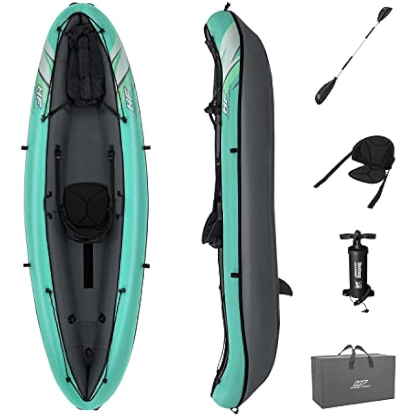 Bestway Hydro Force Inflatable Kayak Set | Includes Seat, Paddle, Hand Pump, Storage Carry Bag | Great for Adults, Kids and Families