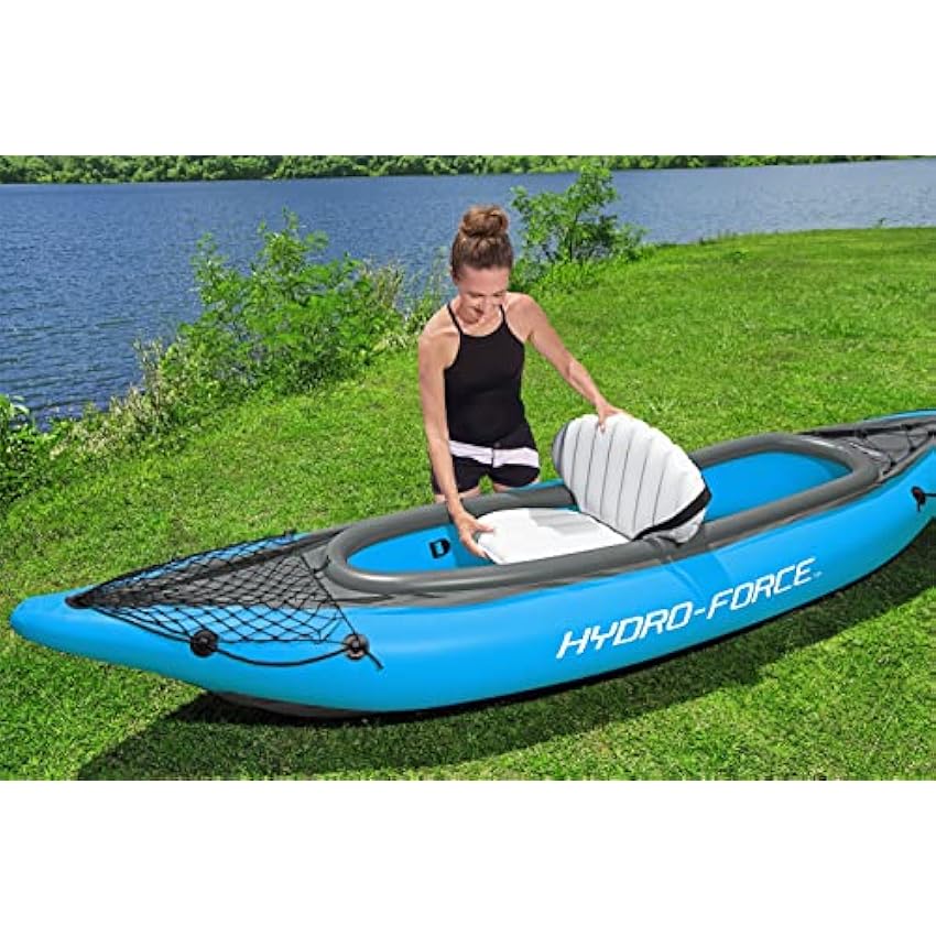 Bestway Hydro Force Inflatable Kayak Set | Includes Seat, Paddle, Hand Pump, Storage Carry Bag | Great for Adults, Kids and Families
