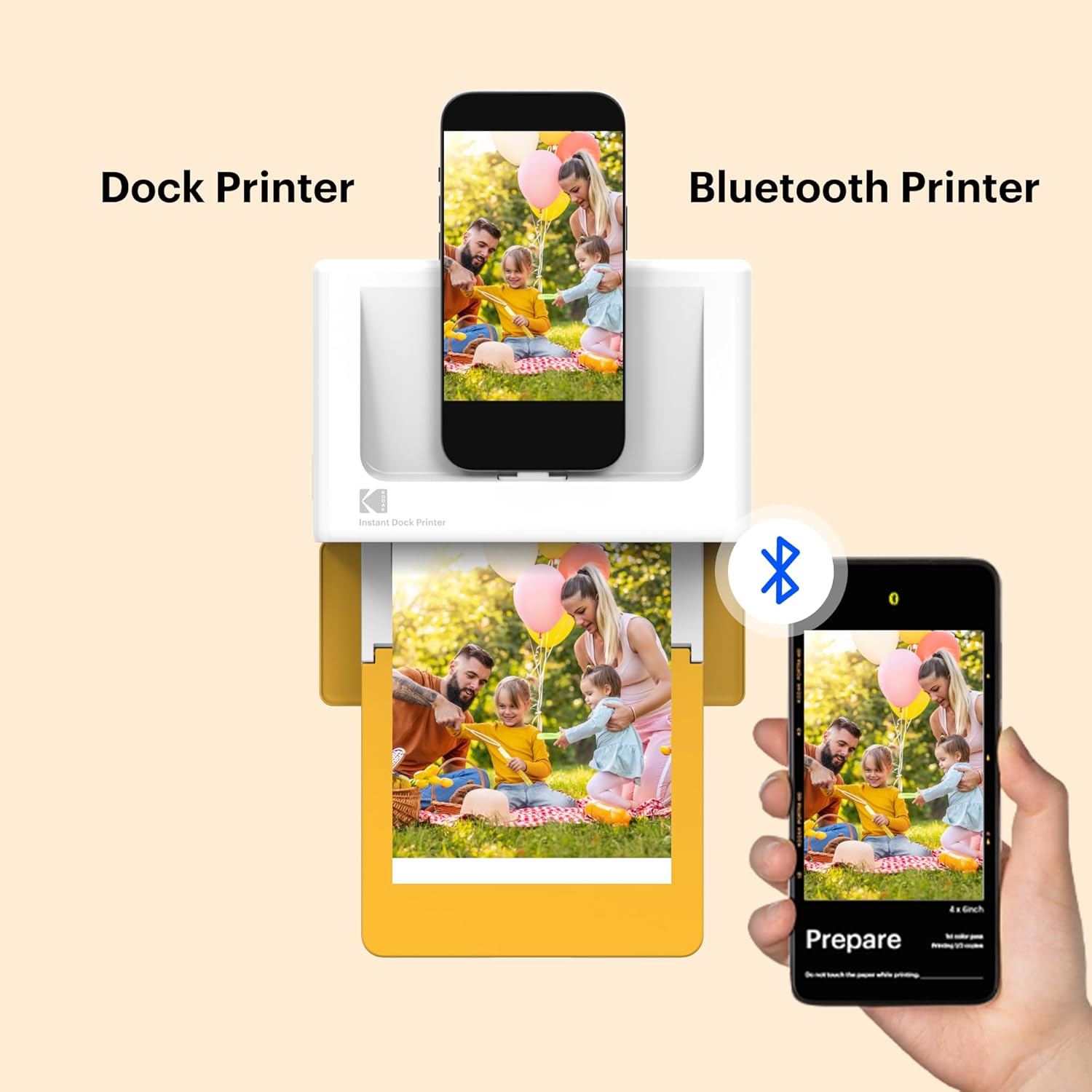 Instant photo printer (4x6 inches) + 90 gift packs