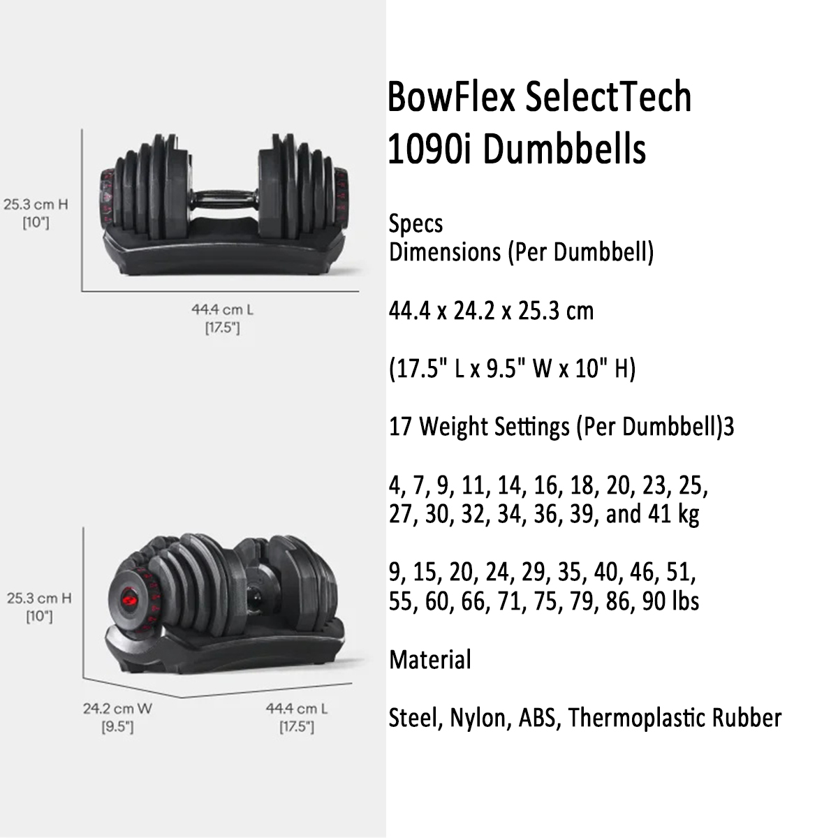 BowFlex SelectTech 1090i Dumbbells 552i Dumbbells