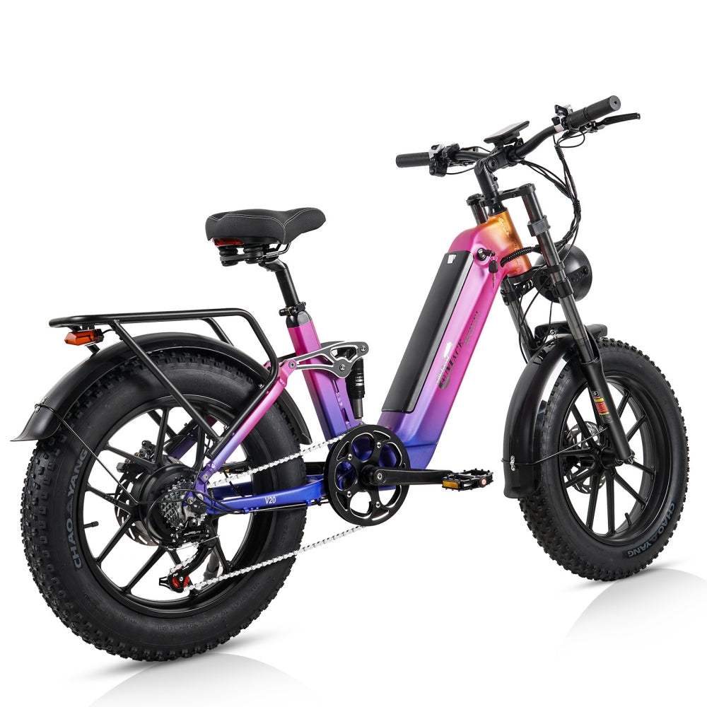 CMACEWHEEL V20 750W 20 Fat Bike 960Wh Full Suspension E-bike with Torque Sensor 48V 20Ah Battery