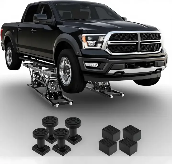Portable Car Lift - 5000 lb/7000 lb Capacity, Adjustable Height, Heavy Duty Carbon Steel Truck Lift, 120V Power Supply (Black, 7000 lb)