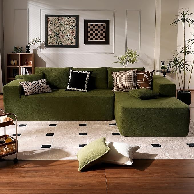 Ovios 106 Cloud Sectional Couch with L-Shape Chaise,Modern Modular Sofa with Deep Seat, Upholstered Couches for Living Room Bedroom,No Assembly Required