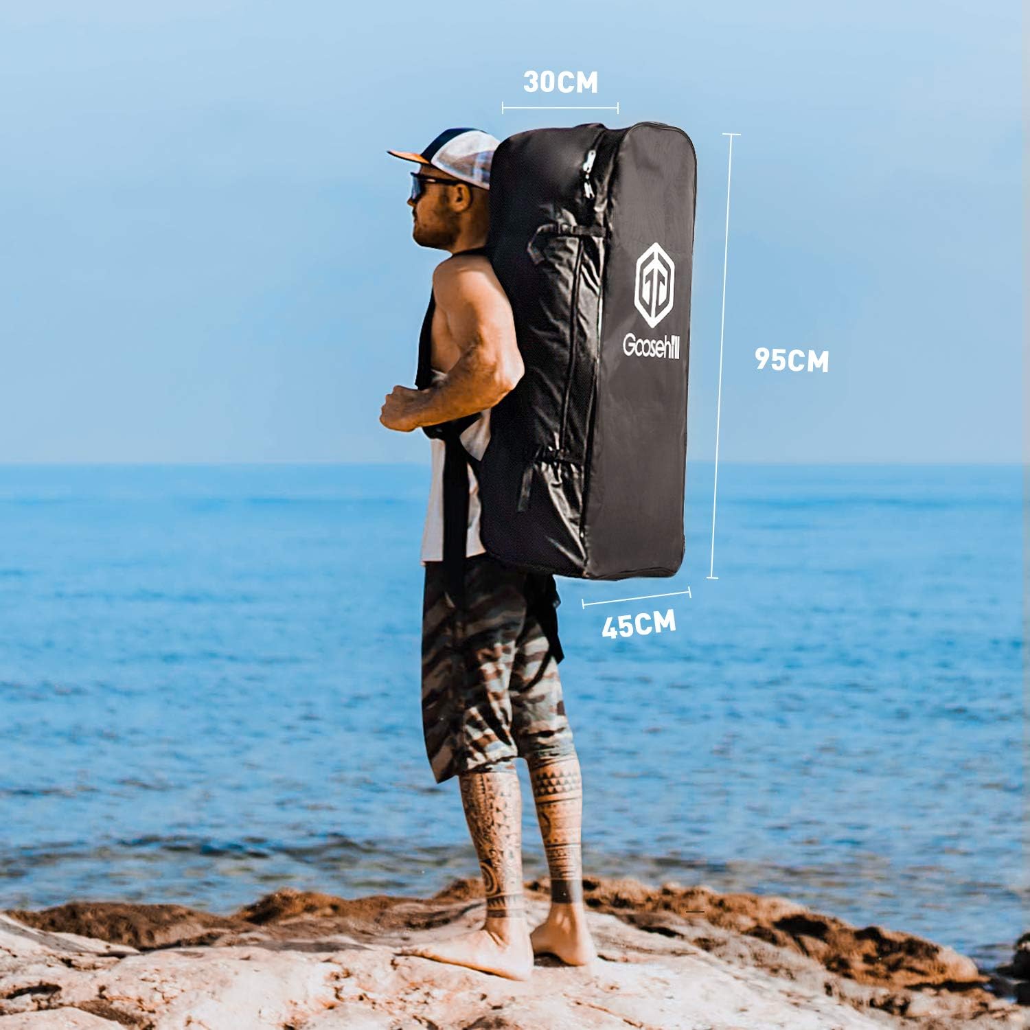 Goosehill Inflatable Stand Up Paddle Board, Premium SUP Package, 10' Long 32 Wide 6 Thick, Patterns Open for Customization