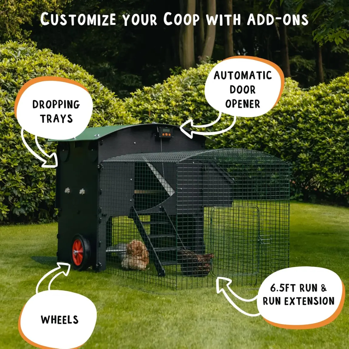 Kunststoff Hühnerstall mit 25 Jahre Garantie - Großer Boden Hühnerstall für 4. 6. 8 Hühner oder 15 Zwerghühner