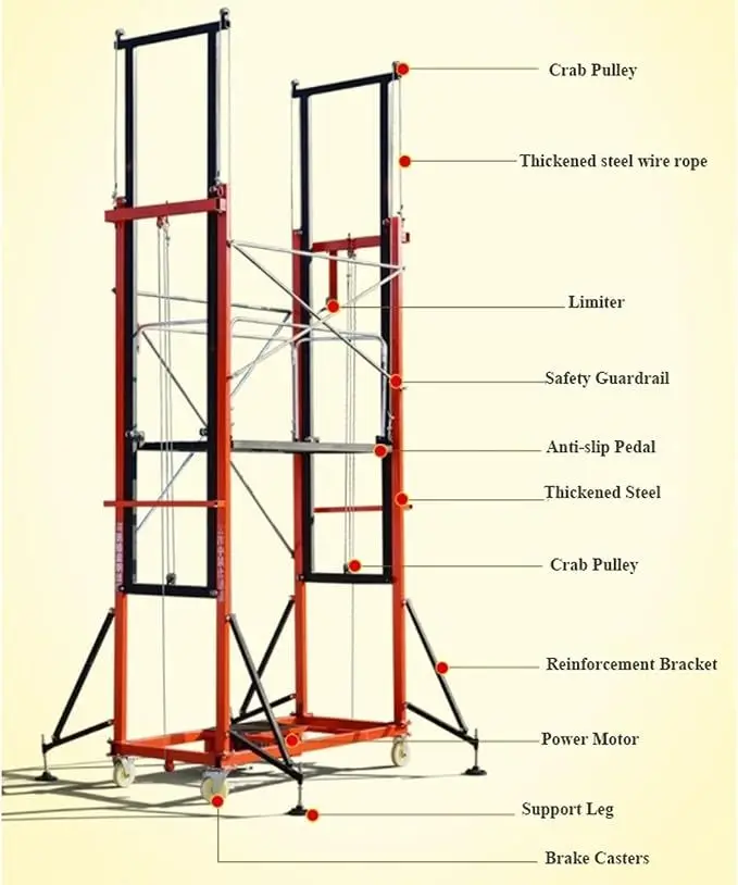 Foldable Electric Lift Scaffolding (Load 500Kg)