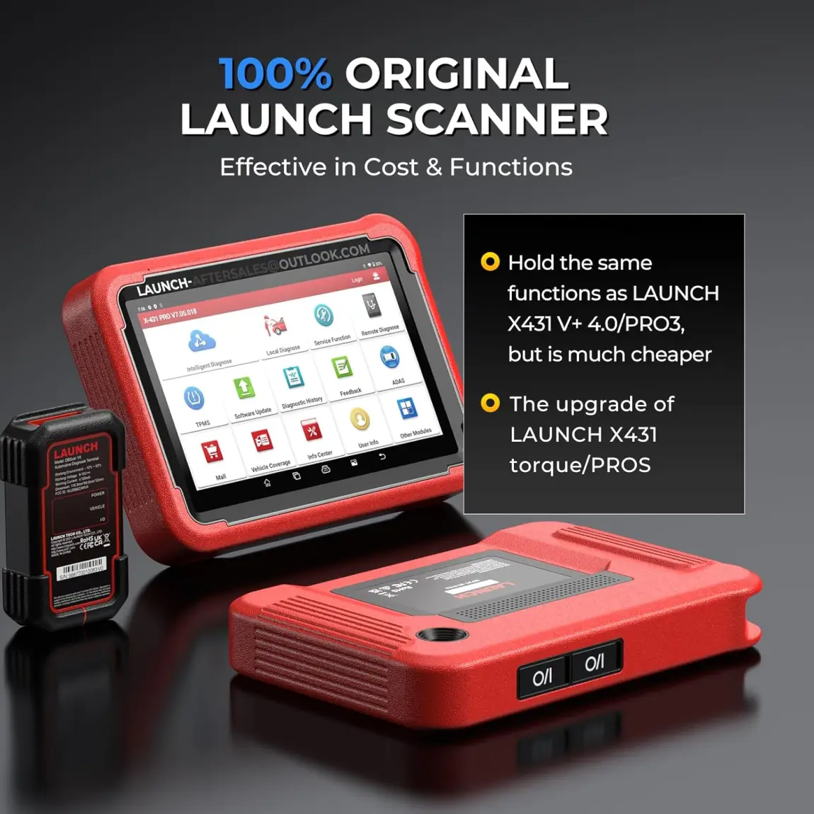 Launch X431 V+ 5.0 Scan Tool with CANFD 2025 Connector, 37 Reset and OE Level Diagnostics