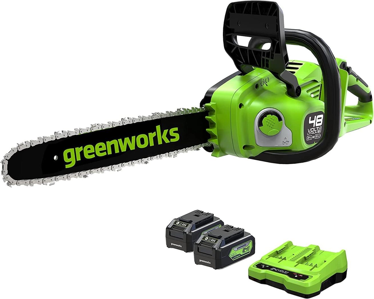 Greenworks 48 V (2 x 24 V) Battery Chainsaw with Brushless Motor GD24X2CS36K4X
