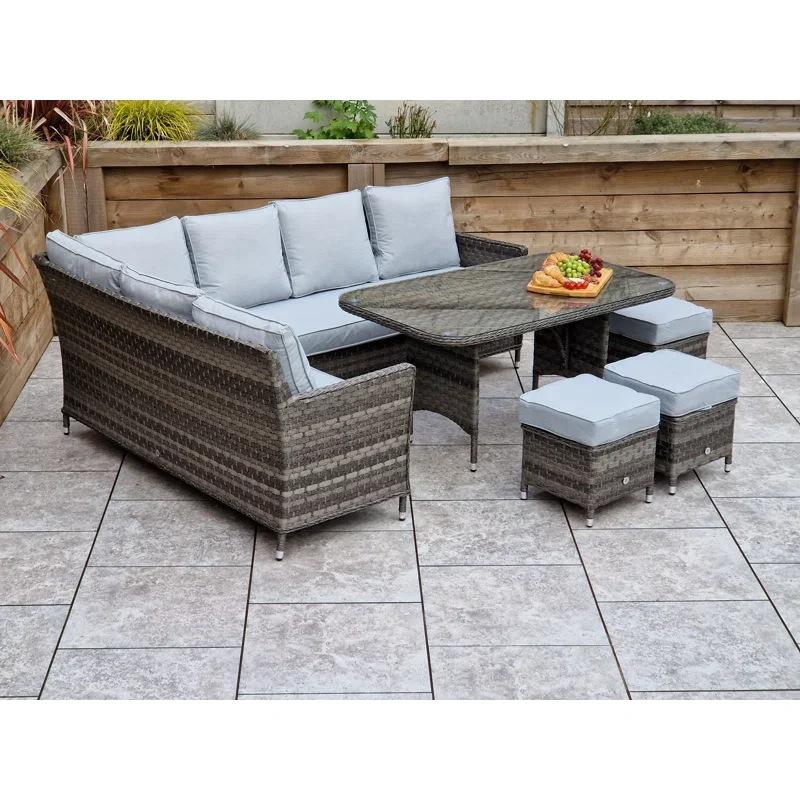 Auberta Wicker 9 - Person Garden Lounge Set