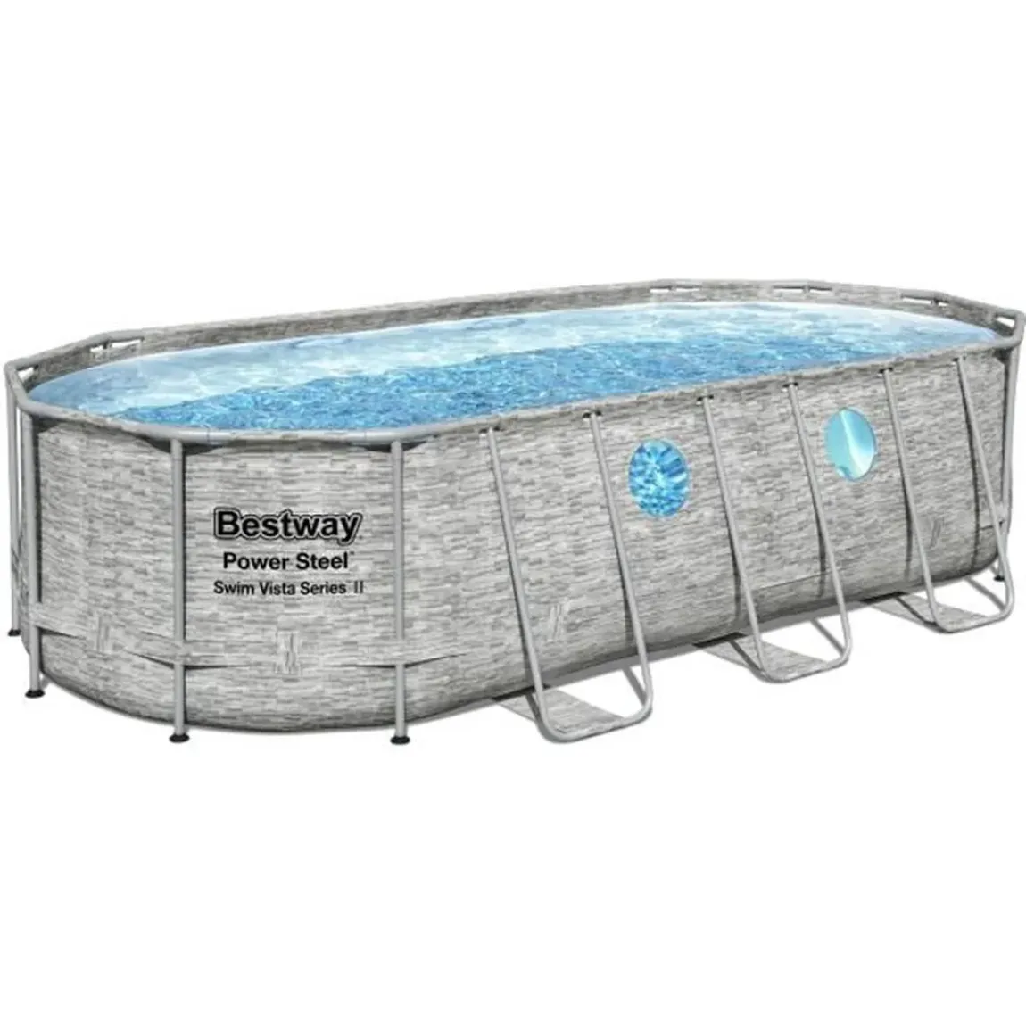 Above Ground Pool Kit - BESTWAY - Power Steel - 549 x 274 x 122 cm - Oval (With filtration pump, ladder, cover)
