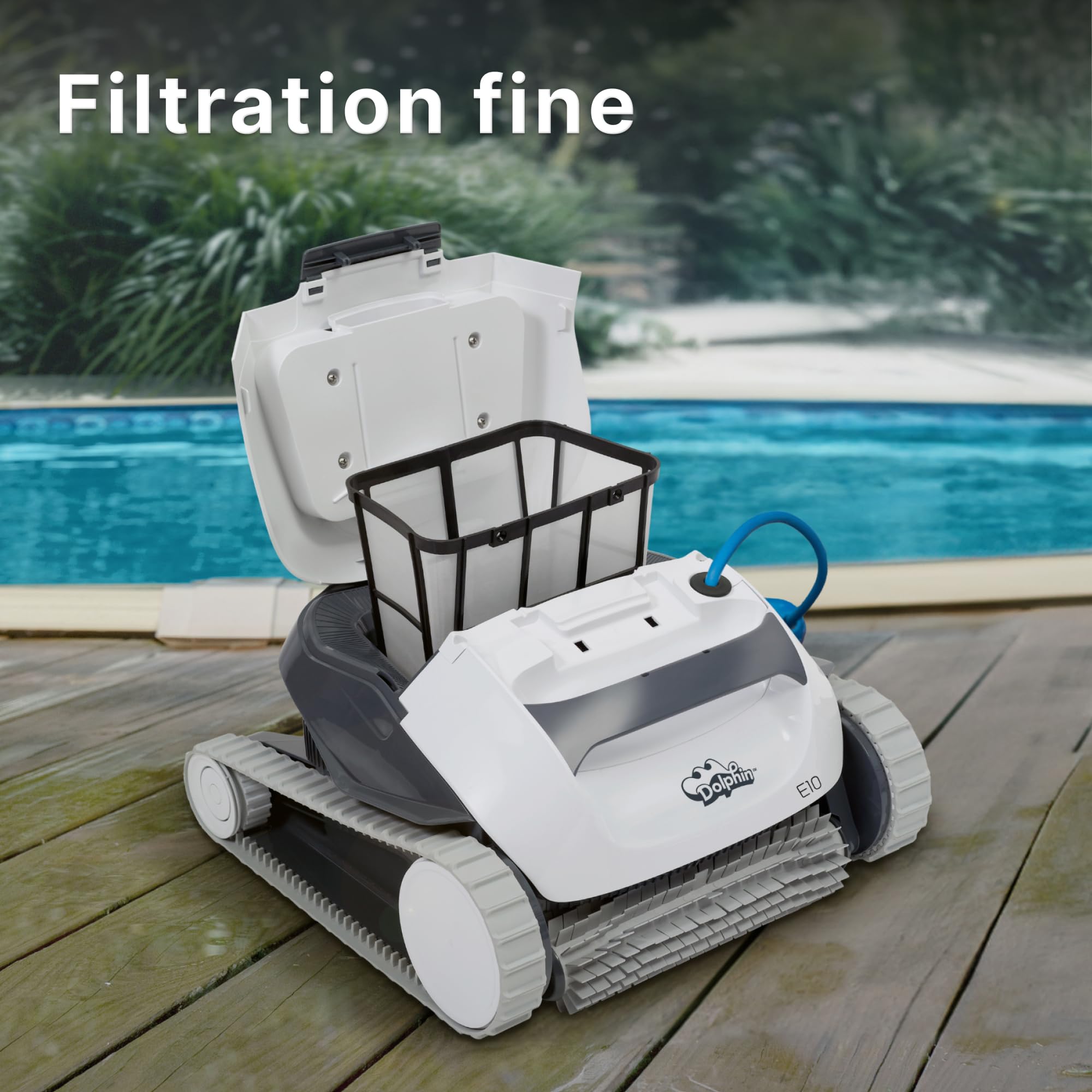 Dolphin E10 Electric Pool Cleaner Robot - Bottom Cleaning, Above Ground Pools up to 8 meters in Length