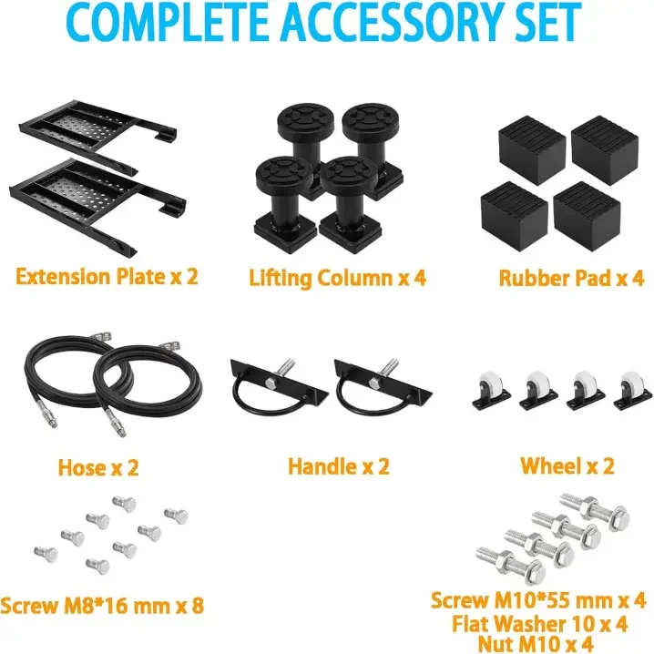 Portable Car Lift - 5000 lb/7000 lb Capacity, Adjustable Height, Heavy Duty Carbon Steel Truck Lift, 120V Power Supply (Black, 7000 lb)