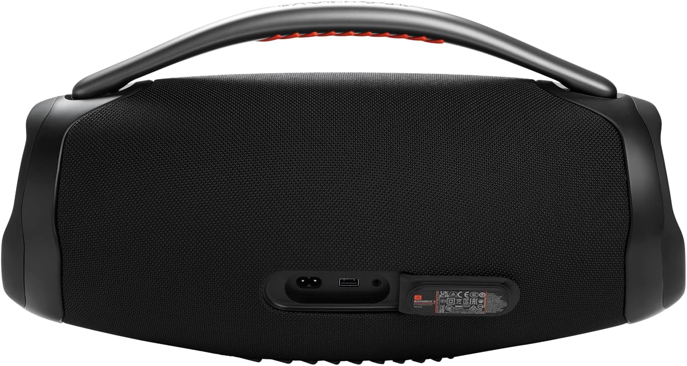 JBL Boombox 3 Black Portable Bluetooth Speaker with Massive Sound, Deepest Bass, IPX7 Waterproof, 24H Playtime, PartyBoost