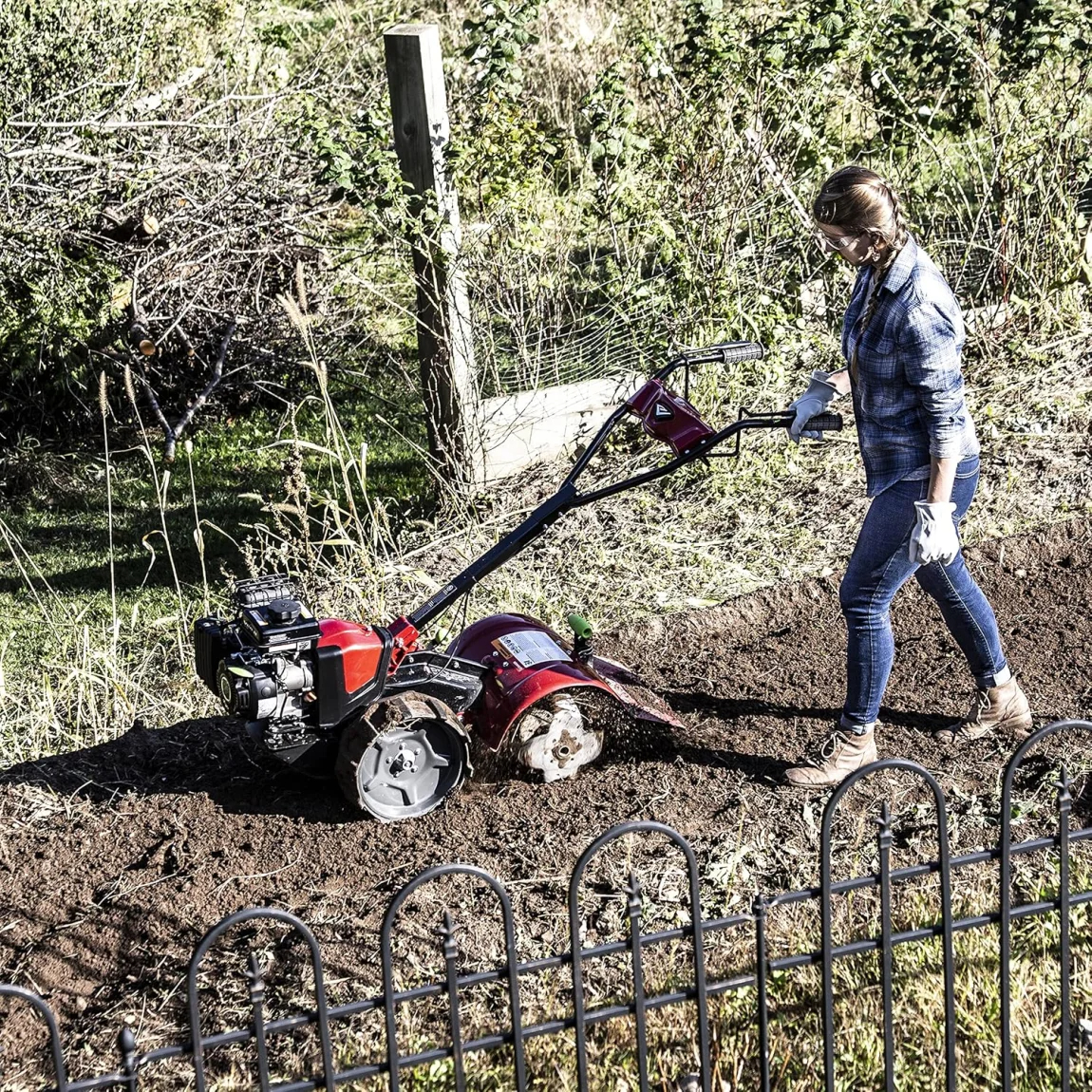 Earthquake 37037 Pioneer Dual-Direction Rear Tine Tiller, Red/Black
