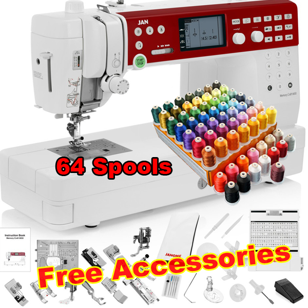 Janome Memory Craft 6650 Sewing Machine with Bonus Quilting Bundle