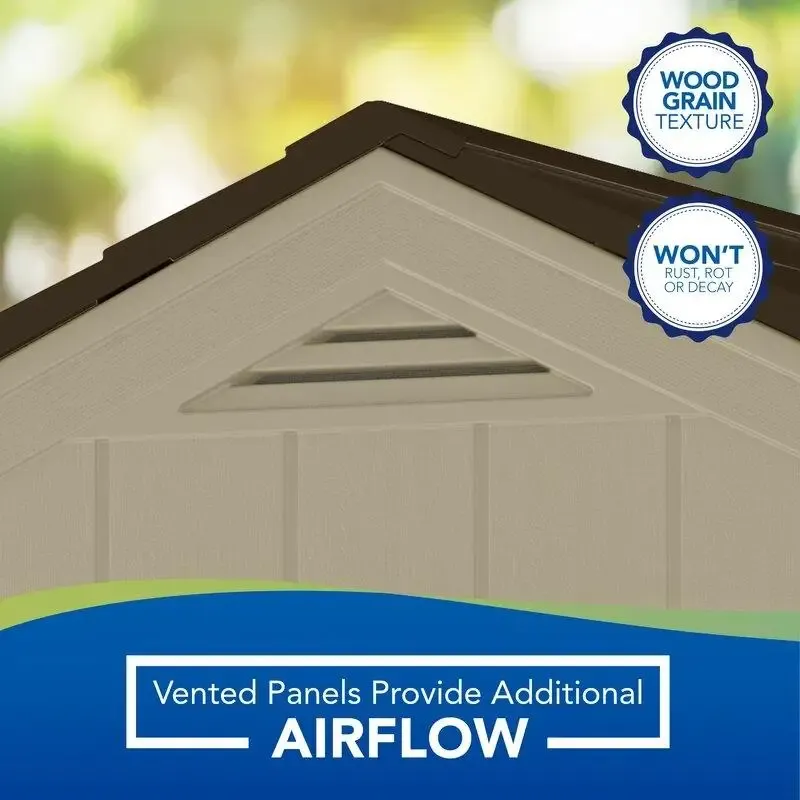 6'3 wide x 5'6 deep resin storage shed