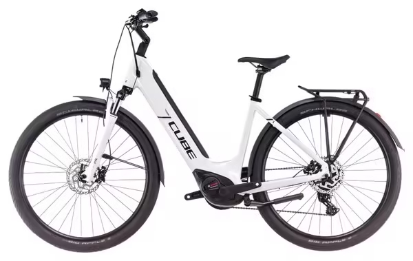 Cube Touring Hybrid One 500 Easy Entry Electric Hybrid Bike Shimano Cues 9S 500 Wh 700 mm Cotton White Grey 2025