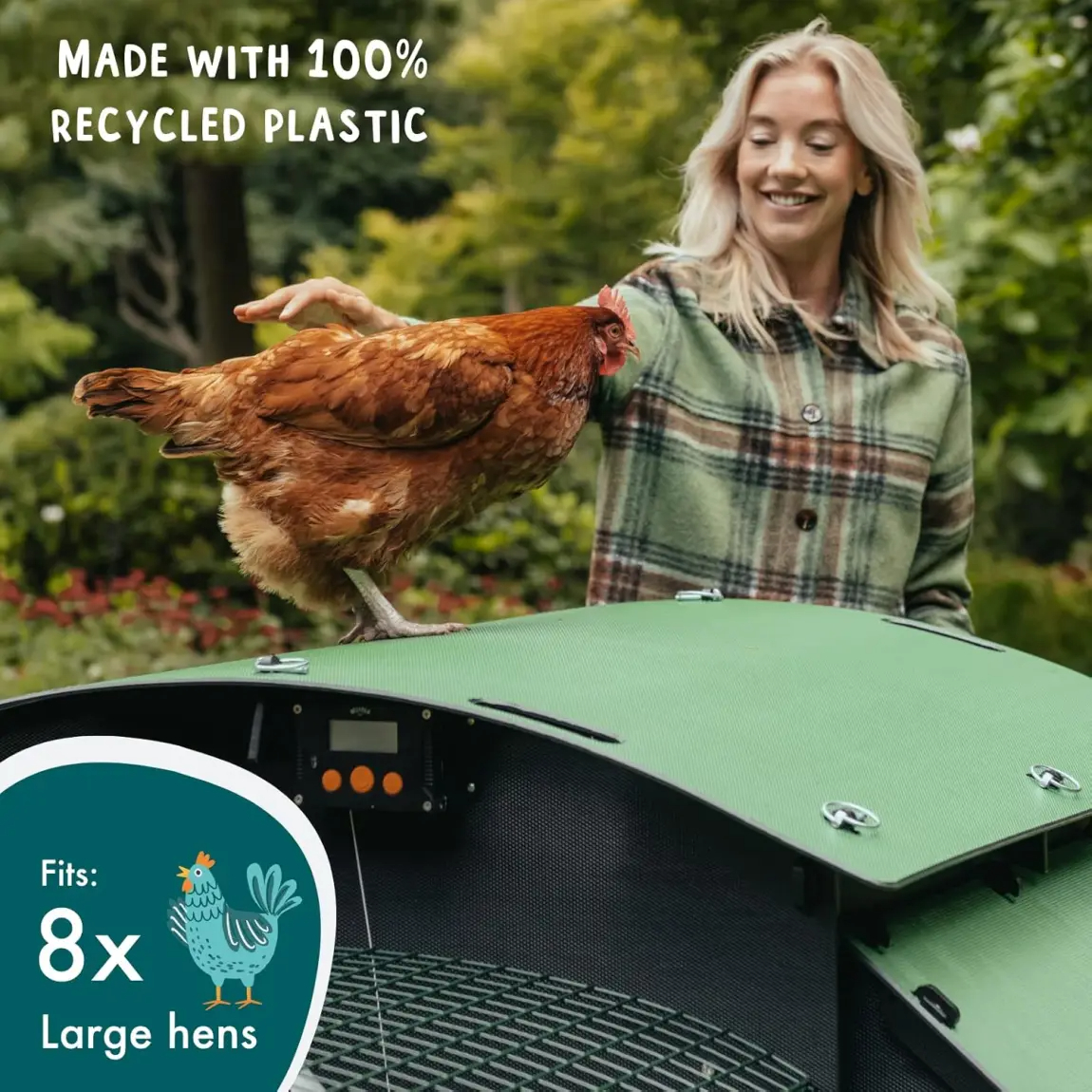 Kunststoff Hühnerstall mit 25 Jahre Garantie - Großer Boden Hühnerstall für 4. 6. 8 Hühner oder 15 Zwerghühner