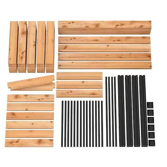 🔥8' X 2' x 4' Self-Watering Eco-Stained Elevated Planter Box+ Arch Trellis