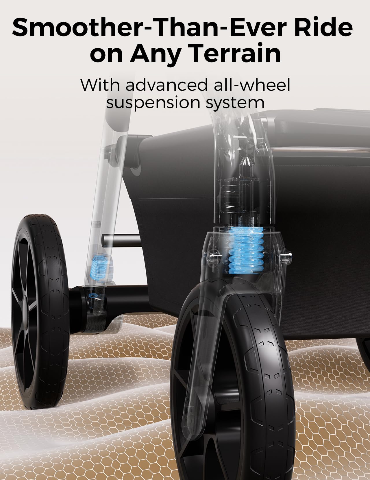 Momcozy ChangeGo Baby Stroller, Convertible Single-to-Double-to-Wagon Stroller with 23 Configurations, Bassinet, Seat Included, Large PU Wheels, All-Wheel Suspension ＆ Extendable UPF50+ Canopy