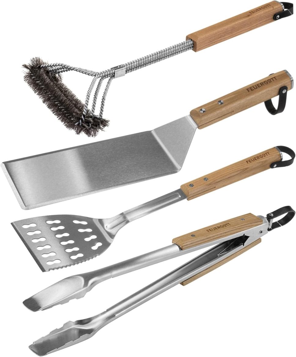 Fire God Hector 4B-S Gas Grill, including rotisserie, lid - all-inclusive, comes with 4 grilling utensils - 4 burners, grill burner, cast iron grate, back burner, side burner for garden and patio