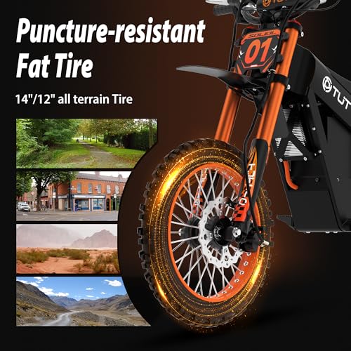 Tuttio Electric Dirt Bike Teens Adults Electric Bike 48V 21AH Removable Battery with Hydraulic Brakes (21AH Dirt Bike)