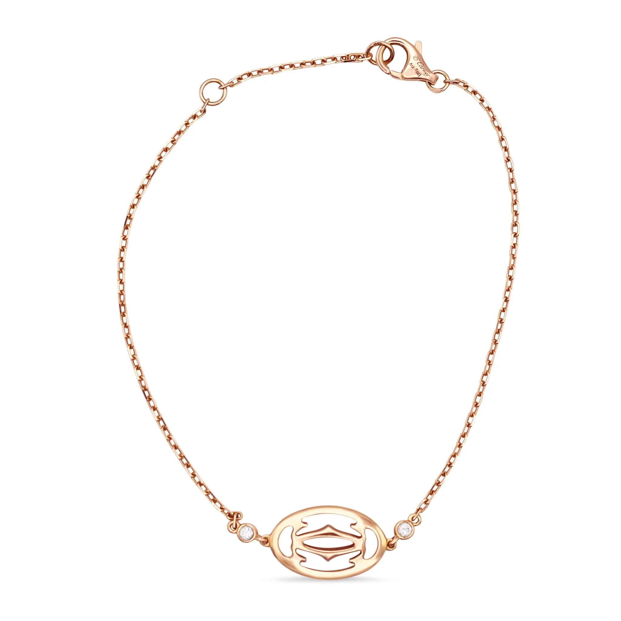 DOUBLE C DE CARTIER LOGO BRACELET - 18CT ROSE GOLD