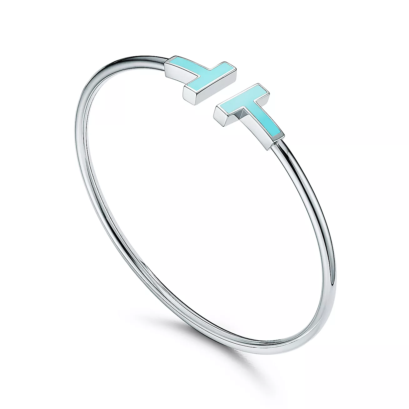 Tiffany & Co. T Turquoise Wire Bracelet in 18k White Gold