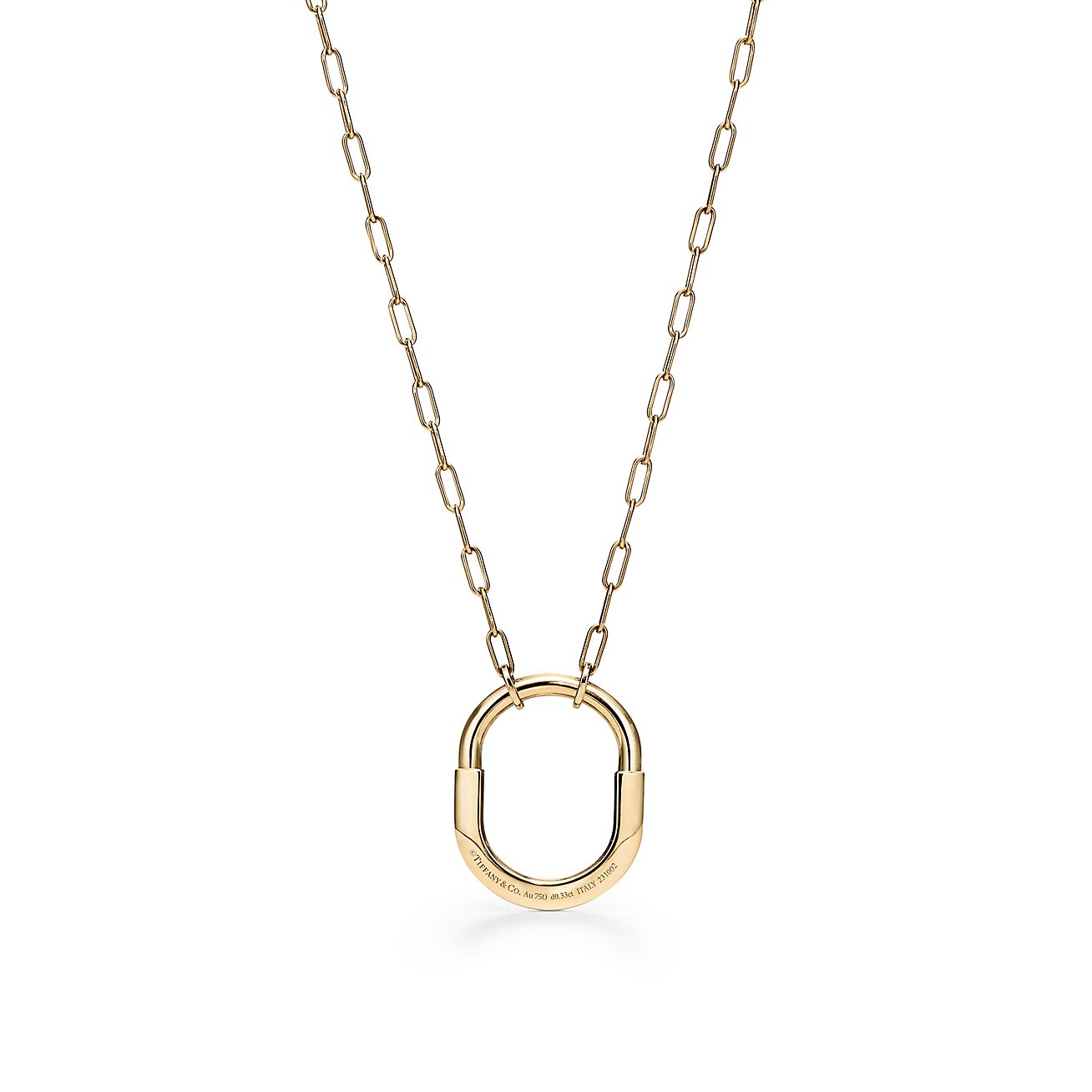 Tiffany & Co. Lock Pendant in Yellow Gold with Diamonds, Medium