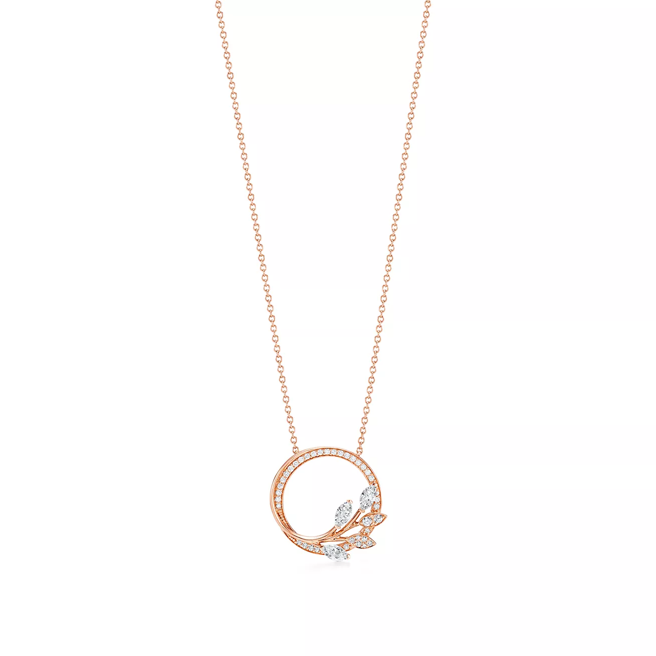 Tiffany & Co. Victoria Diamond Vine Circle Pendant in 18k Rose Gold