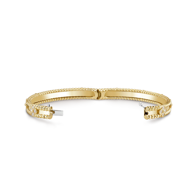 Van Cleef & Arpels Perlee diamonds bracelet, 3 rows, small model