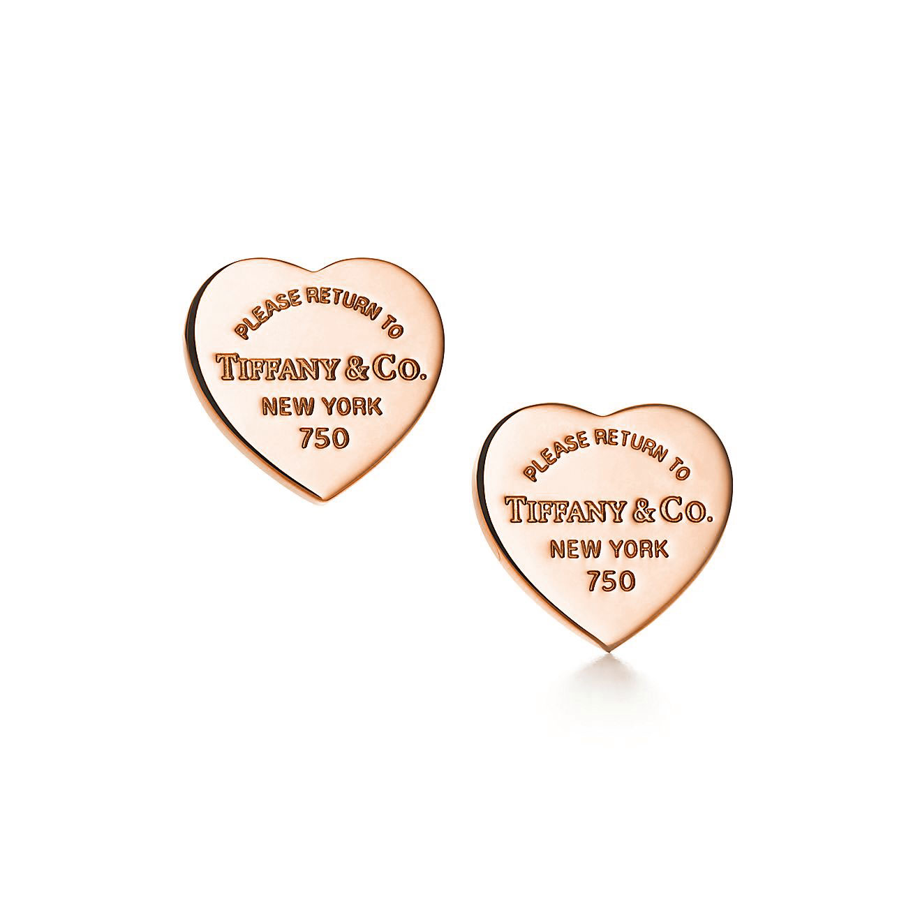 Tiffany & Co. Return to  Heart Label Stud Earrings rose gold, mini