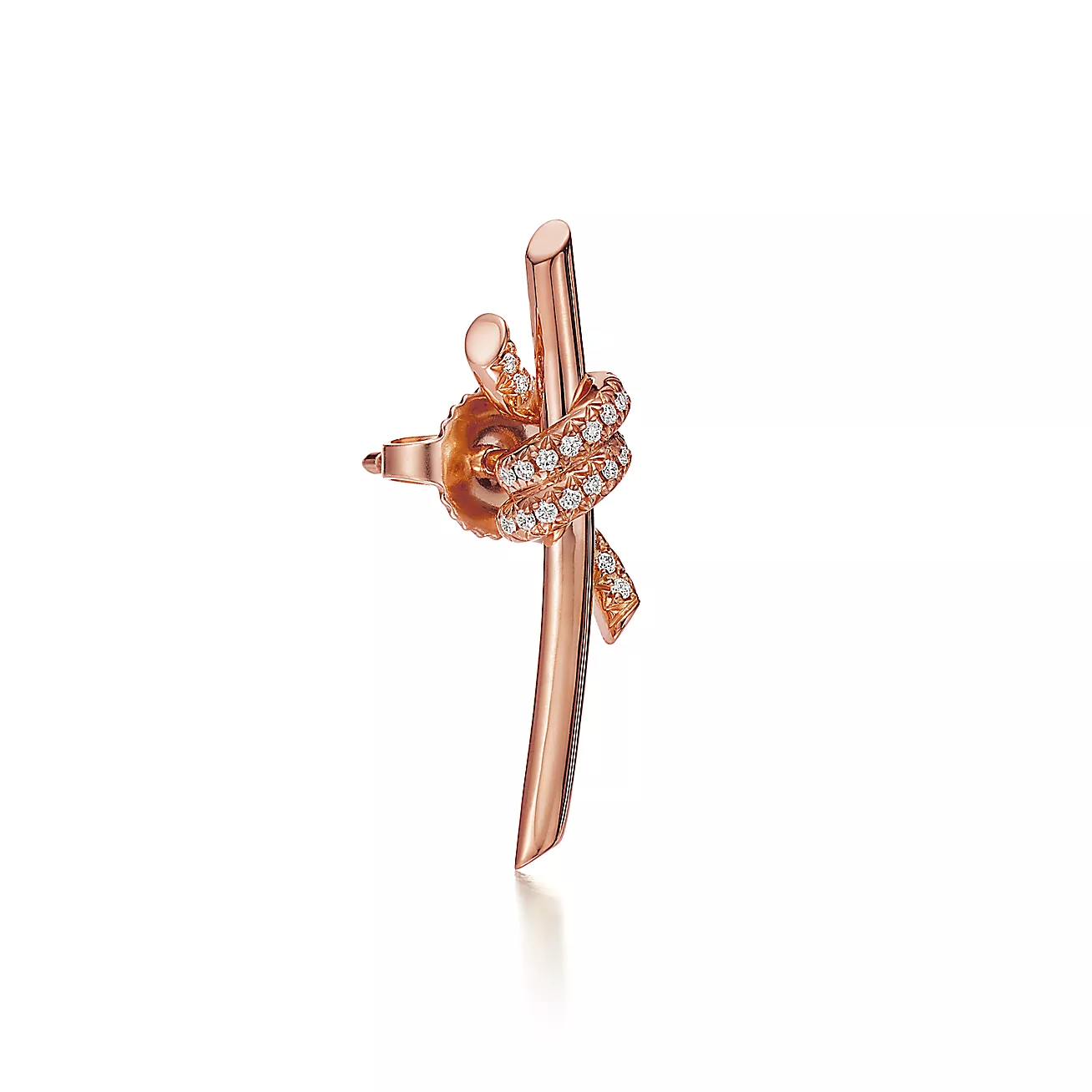 Tiffany & Co. Knot Earrings in Rose Gold with Diamonds