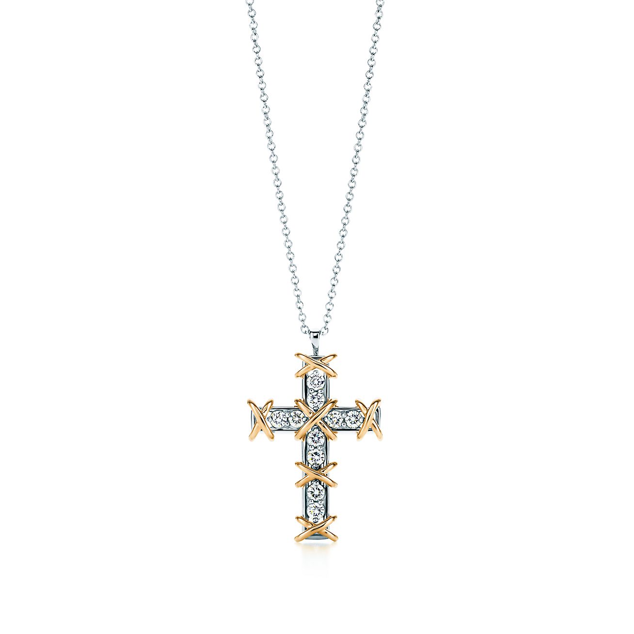 Tiffany & Co. Schlumberger Ten Stone Cross Pendant