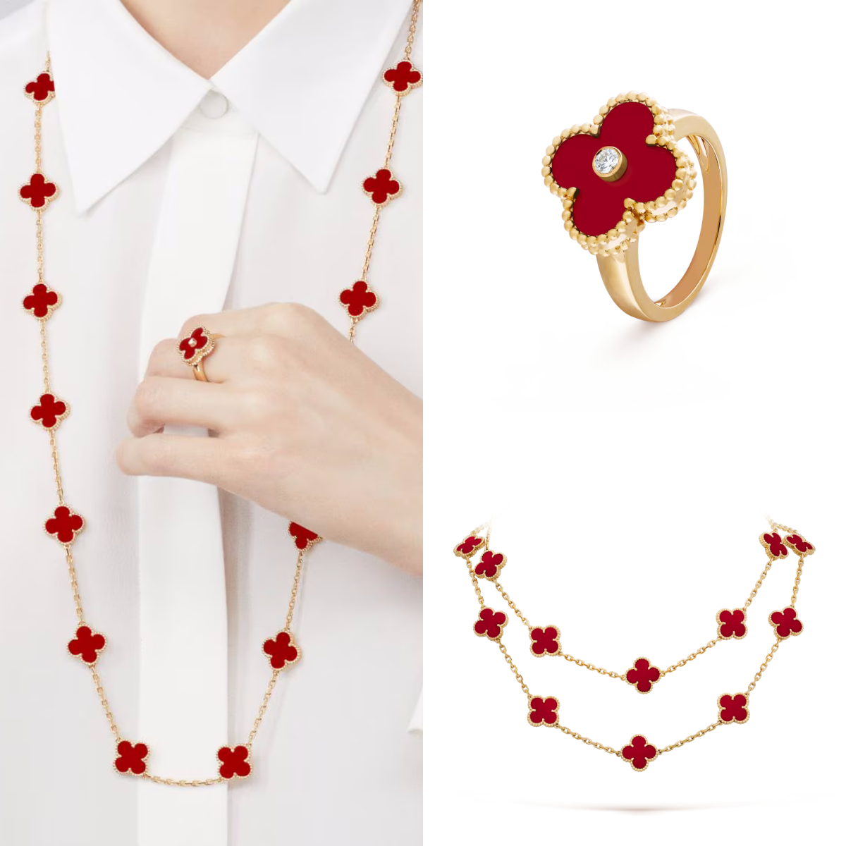 Van Cleef & Arpels 20 Pieces Necklace Set + Ring