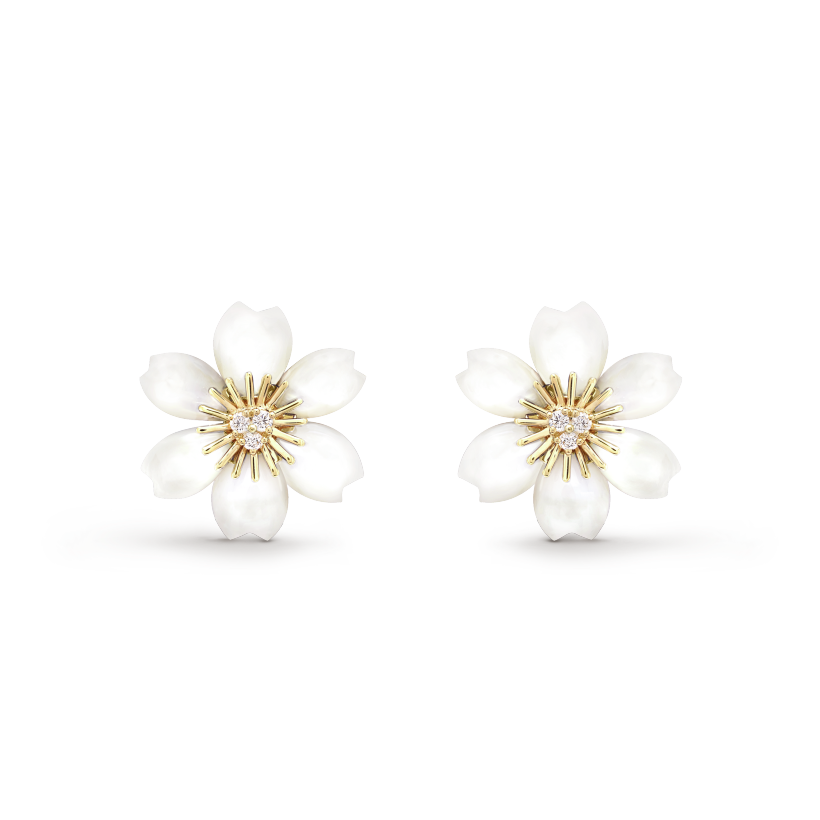 Van Cleef & Arpels Rose de Noel earrings, mini model