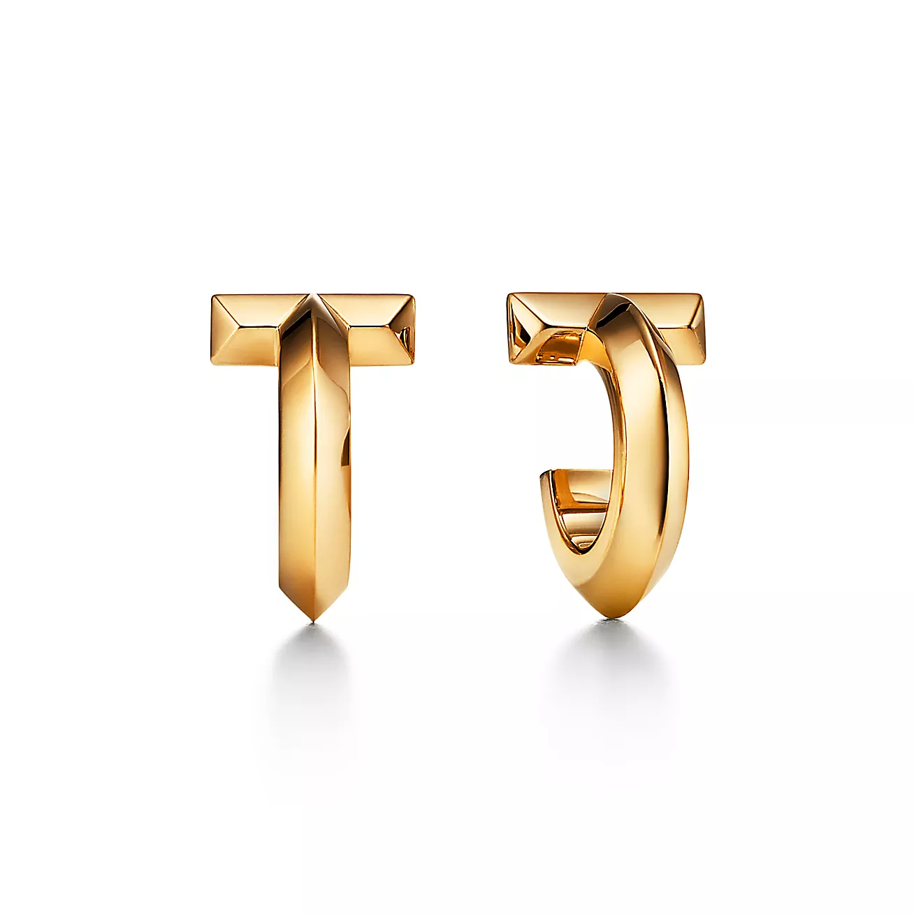 Tiffany & Co. T T1 Hoop Earrings in Yellow Gold