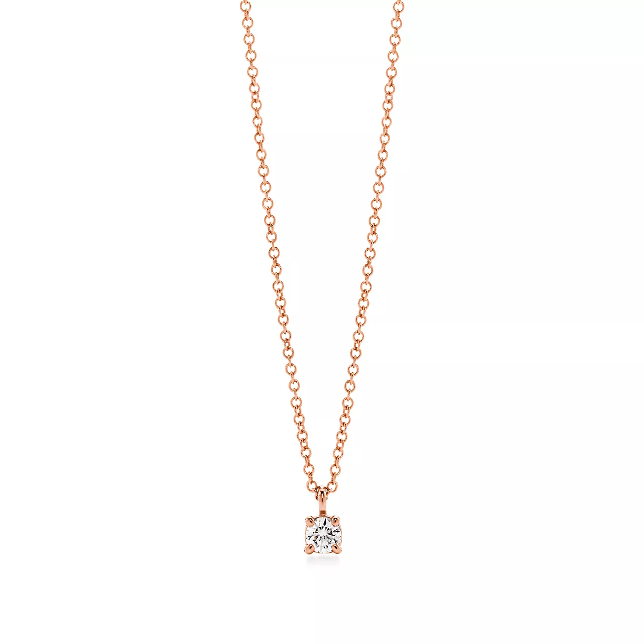 Tiffany & Co. Solitaire Diamond Pendant in Rose Gold