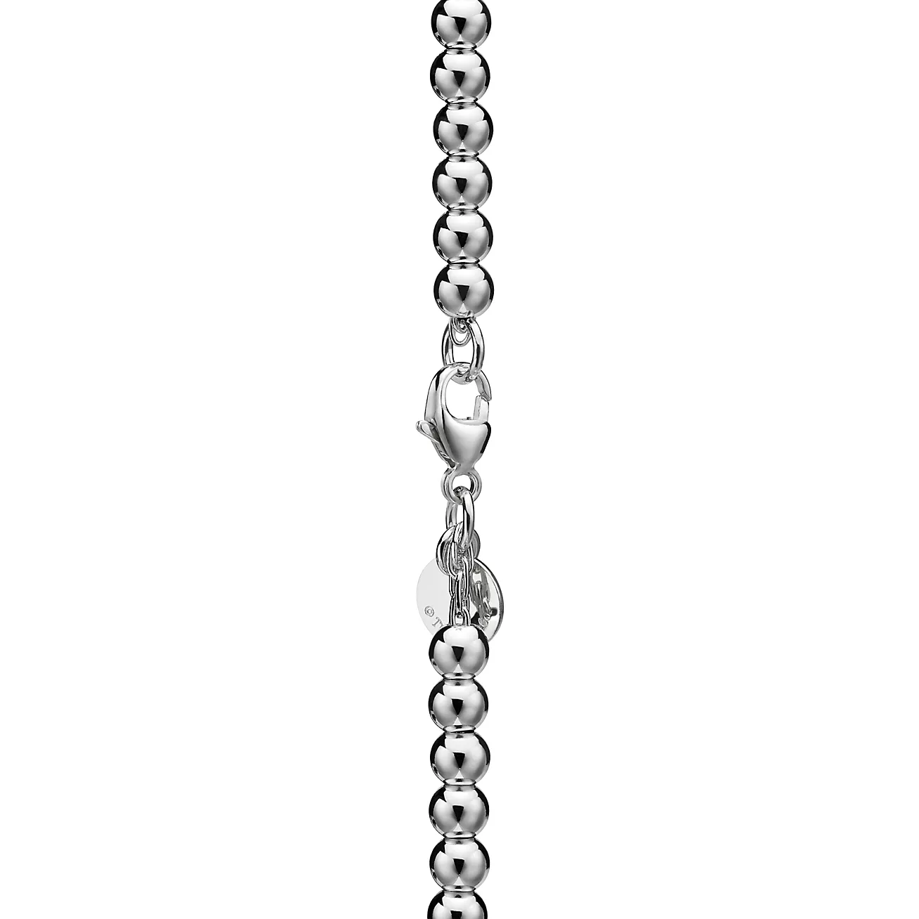 Tiffany & Co. Return to  Red Mini Heart Bead Bracelet in Silver with a Diamond, 4 mm