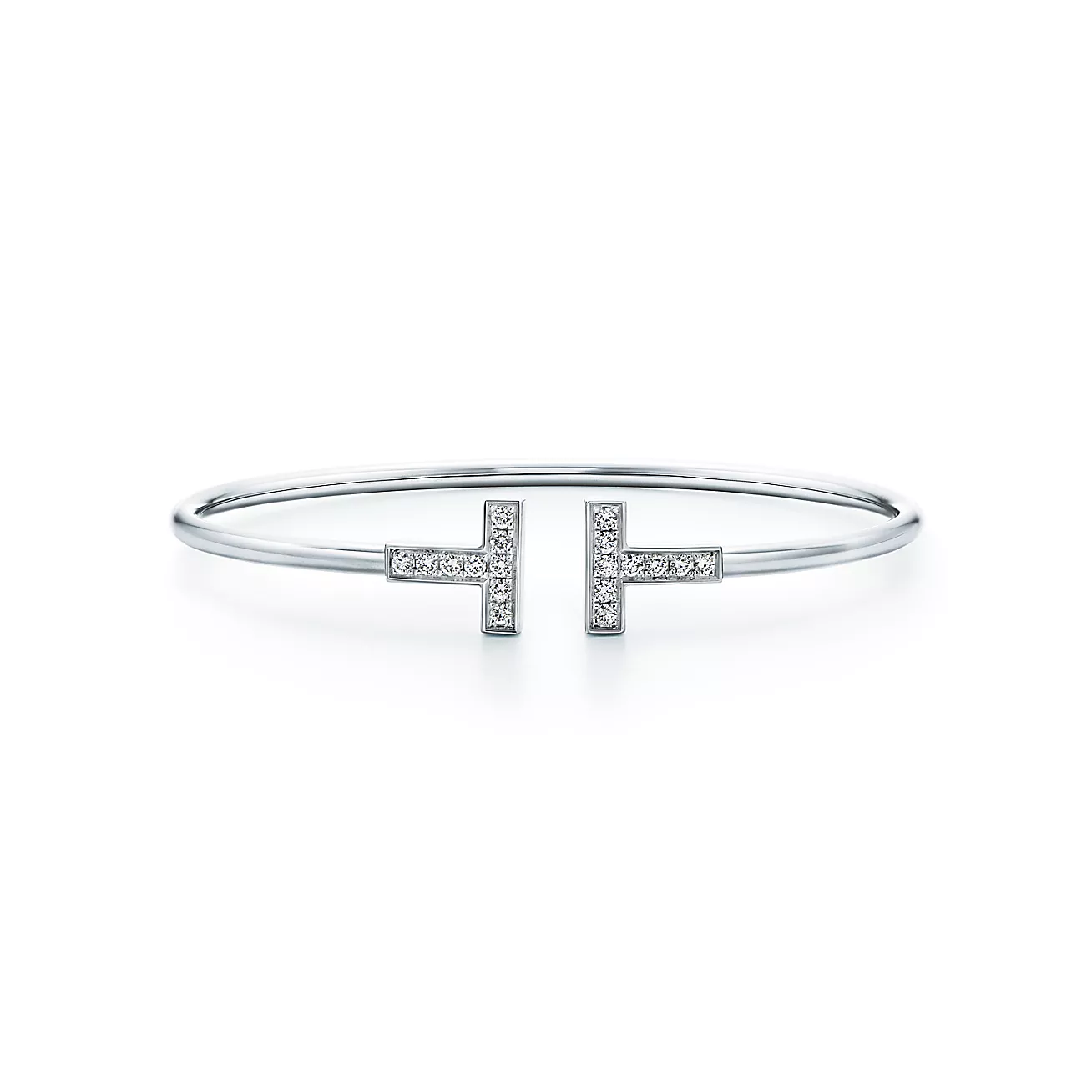 Tiffany & Co. T Diamond Wire Bracelet in 18k White Gold